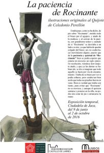 Cartel exposición "La paciencia de Rocinante" del dibujante Celedonio Perellón