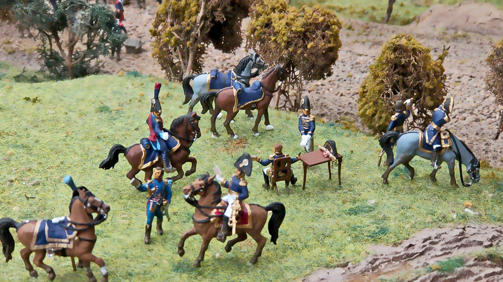 Estado Mayor de Napoleón. Maqueta «Batalla de Waterloo» del Museo de Miniaturas Militares de Jaca