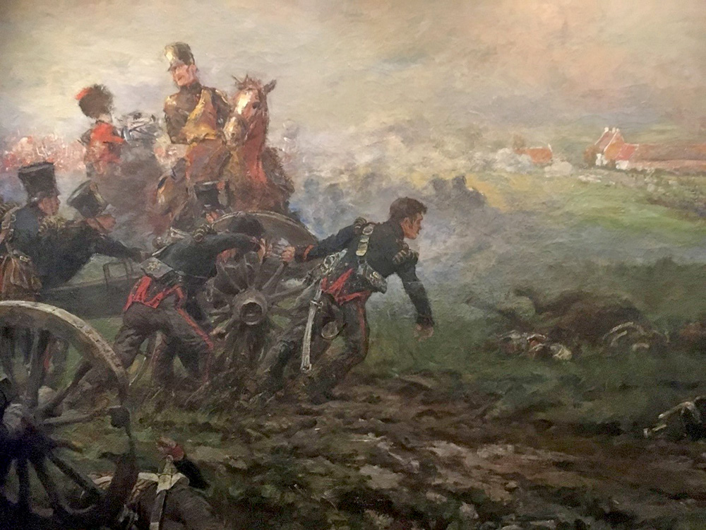 «La batería Krahmer de Bichin en la batalla de Waterloo». J. Hoynck van Papendrecht